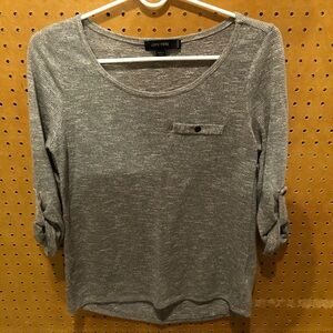 Love Tree Quarter Sleeve Marled Shirt Top